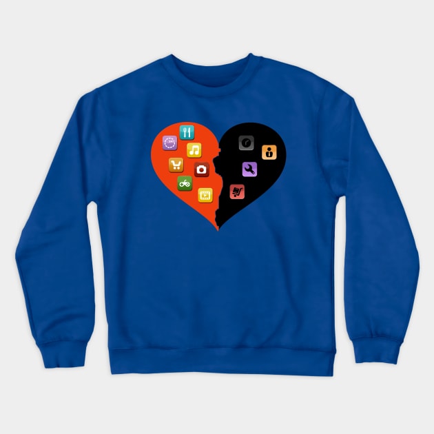 Love vs Hate - Apps Crewneck Sweatshirt by i2studio